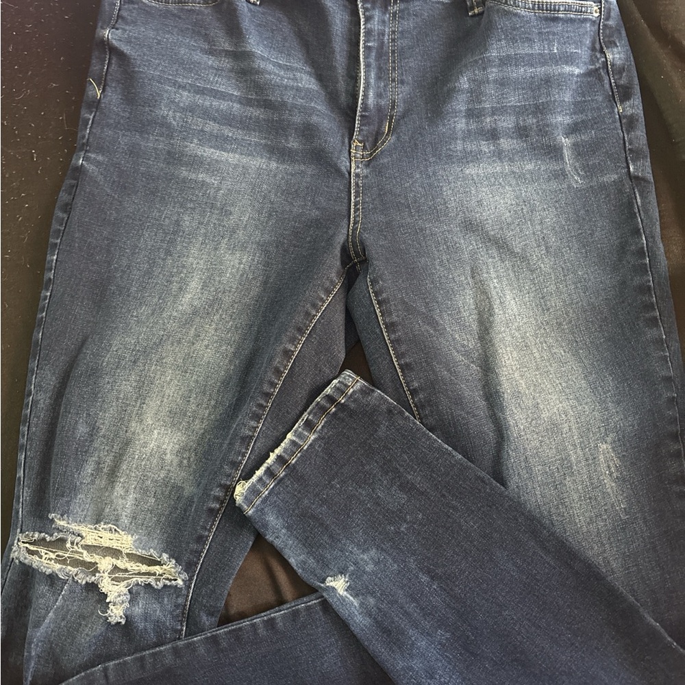 YMI Blue High Rise Distressed Jeans